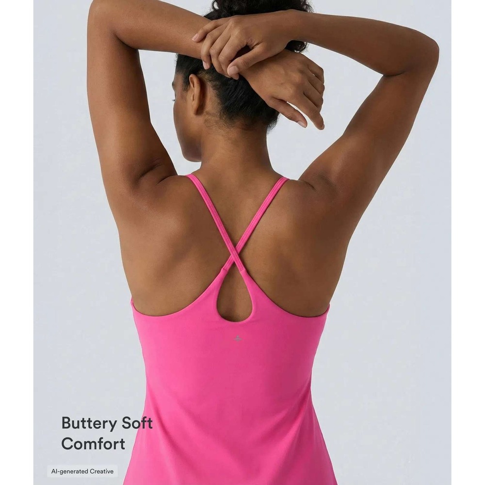 Halara SoftlyZero Plush Backless Active Dress Easy Peezy Pink 2X NWT - Picture 3 of 16